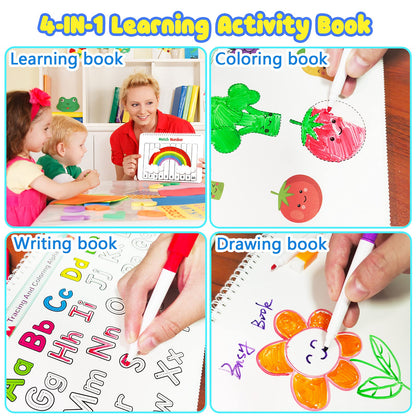 Huijing Montessori Preschool Learning Activities Busy Book - Workbook Activity Binder / Toys for Toddlers, Autism Learning Materials and Tracing Coloring Book