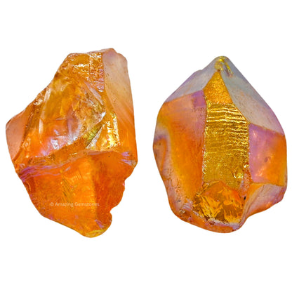 Amazing Gemstone Tangerine Aura Quartz Raw Crystals and Healing Stones, Natural Rocks for Meditation and DIY Raw Stones and Crystals (1 lb)