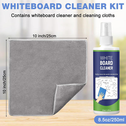 6 Pack Whiteboard Cleaner Spray 8.5oz Dry Erase Board Cleaner with 4 Cloths Non Toxic Dry Erase Cleaner Removes Stubborn Marks from Whiteboards