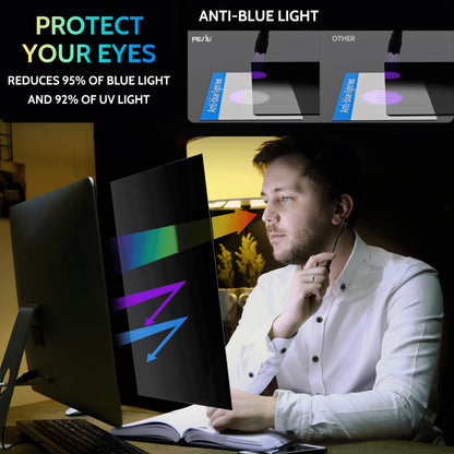 [2-Pack] 27 Inch Privacy Screen for Computer Monitor 16:9 Aspect Ratio, Eye Protection Anti Blue Light Glare Shield, 27inch Removable Black Blackout Anti Spy Desktop Security Private Filter