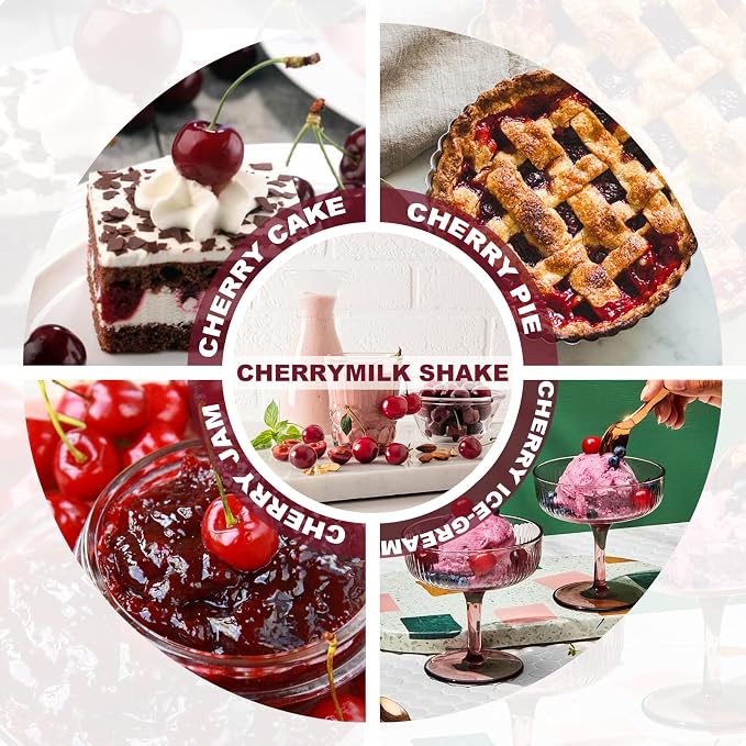 Cherry Pitter - 7-In-1 Cherry Seed Remover Cherry Pitter Tool Push Type Cherry Corer Multiple, Kitchen Cherry Jam (White)