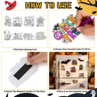 32 Pcs Halloween Crafts DIY Fridge Magnet Set Party Favors Decor Activity