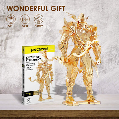 Piececool 3D Figure Mecha Model Kits-Knight of Firmament, 3D Metal Puzzle DIY Craft Kit for Adults Stress Relief, Great Birthday Gifts, 134 Pcs