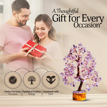 YATSKIA Amethyst Crystal Tree Stones and Crystals Tree of Life, Crystal Home Decor, Good Luck Gifts, Spiritual Gifts for Women