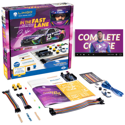 LINGO in The Fast Lane STEM Coding Kit - Build, Code & Learn The Technology of a Race Car - Learn Coding with Step-by-Step Guides - STEM Projects for Ages 15+ Years for Birthdays & Holidays