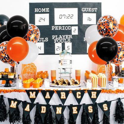 TONIFUL 4 Set Halloween Balloons Black Orange Confetti White Balloon Stand Centerpiece Table Decorations for Halloween,Celebration Party Bar,Anniversary,Graduation Decoration 2026