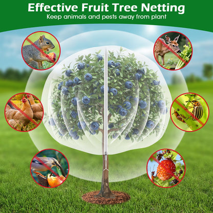4'x6' Fruit Tree Netting Cover with Zipper and Drawstring, Ultra-Fine Mesh Garden Plant Insect Pest Net Barrier Protection Covers to Prevent Squirrel Bird Deer Cicadas Bag for Blueberry Tomato-1Pcs