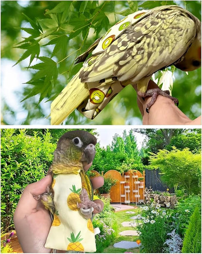 5 Pcs Bird Diapers Bird Harness Flight Suits Diapers Reusable Parrot Nappy with Waterproof Inner Layer Washable Cute Urine Wet Suit for Cockatiel Budgie Conure Macaw Parakeet Lovebird,L