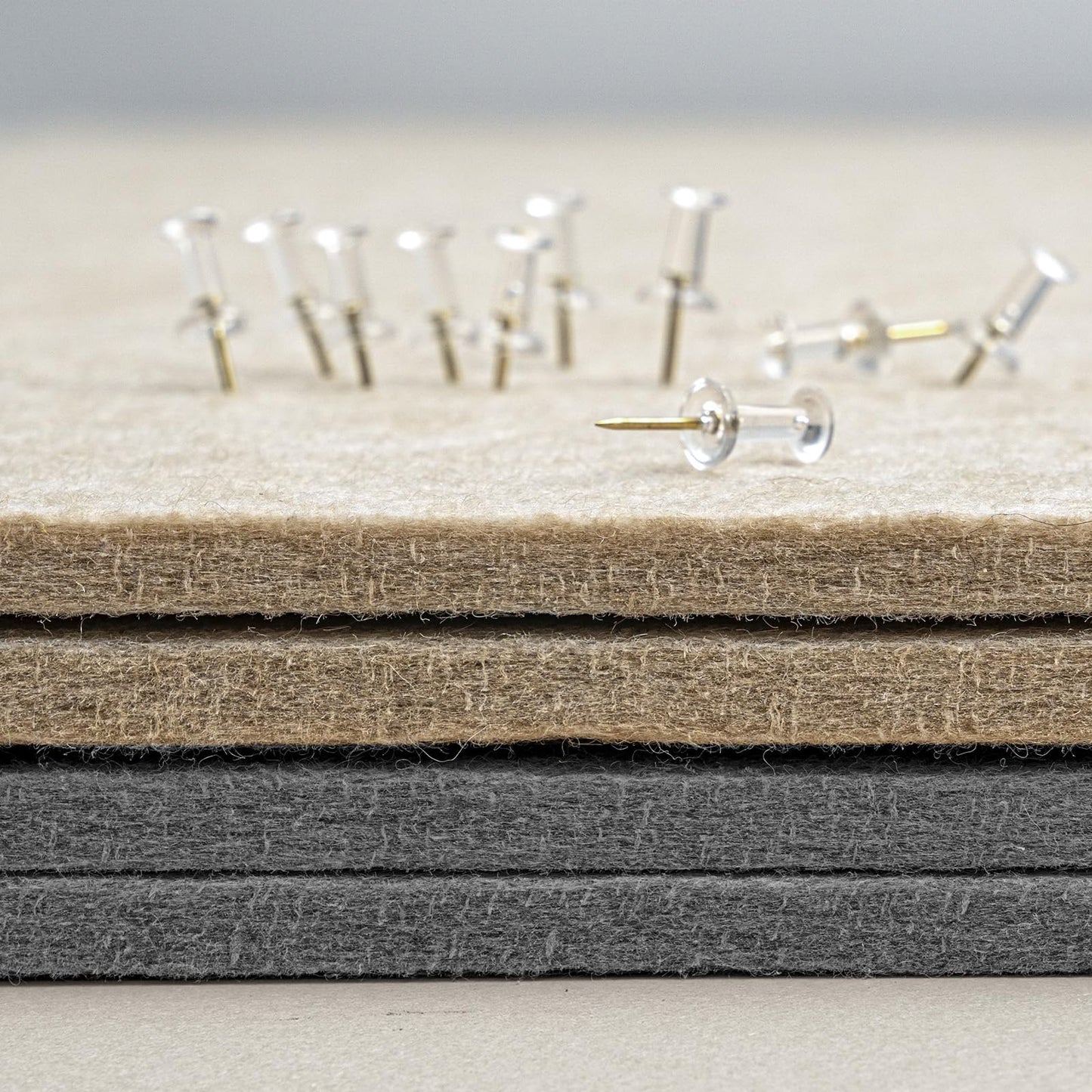 Large Bulletin Board - 60 x 36 Inches, Decorative Felt Pin Board for Wall - 5' x 3' Foldable Photo Display Board with Self-Adhesive Tape, Includes 20 Push Pins - Gray