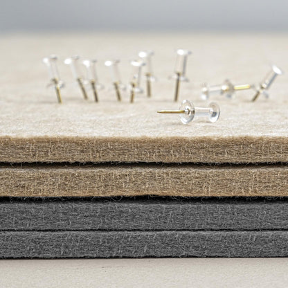 Large Bulletin Board - 60 x 36 Inches, Decorative Felt Pin Board for Wall - 5' x 3' Foldable Photo Display Board with Self-Adhesive Tape, Includes 20 Push Pins - Gray
