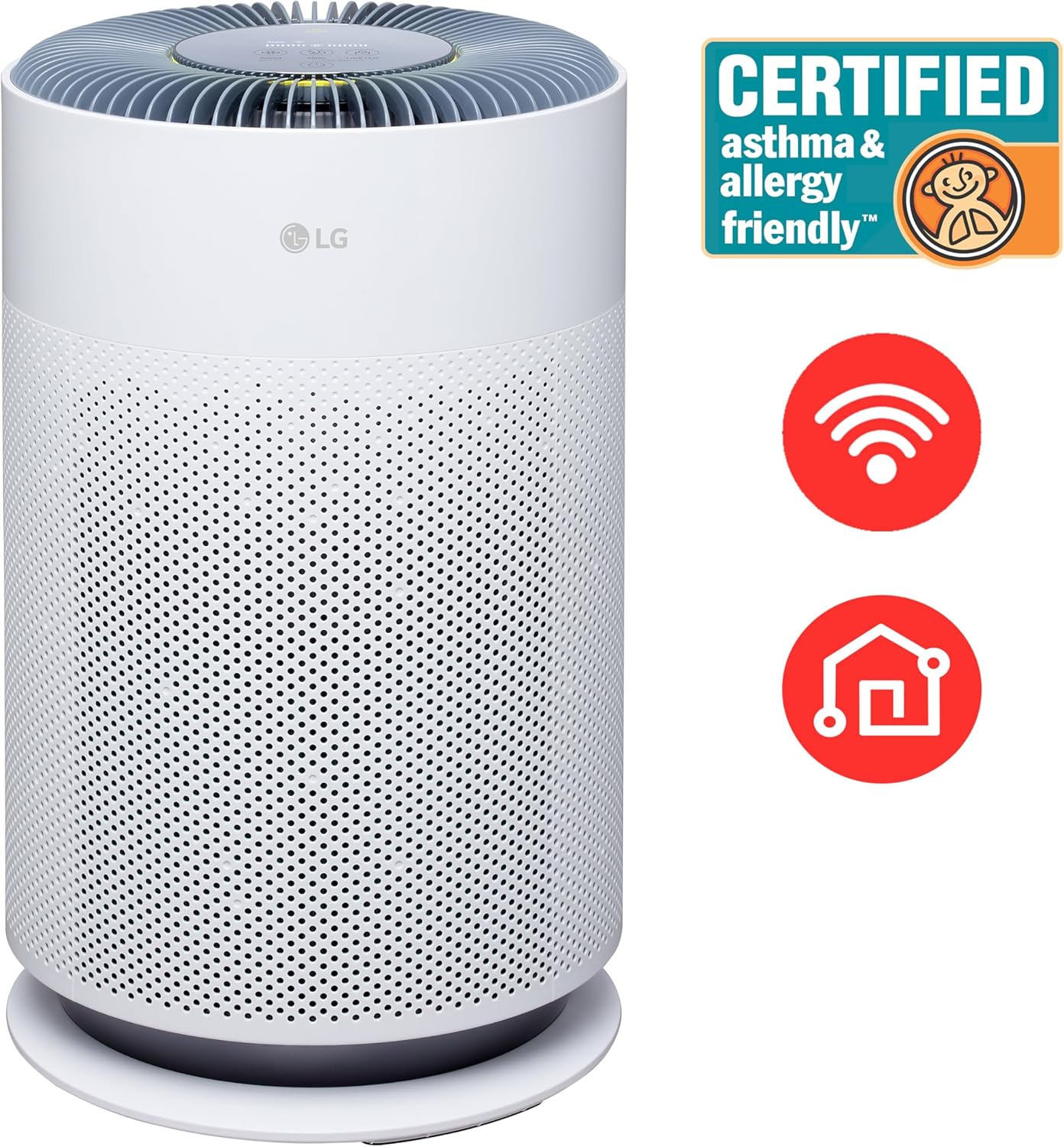 LG PuriCare 360 Air Purifiers for Home, Large and Small Room, Bedroom, Up to 2,059 ft² in 1 Hr with NanoFiber True HEPA Filter, 360 Degrees of Filtration, WiFi, Air Quality Monitor, Low Noise