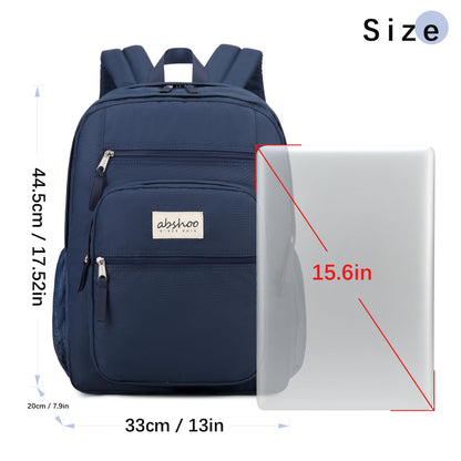 abshoo 34L Big Student Backpack for School Water Resistant Lightweight College Bookbag Travel Backpack (Navy)