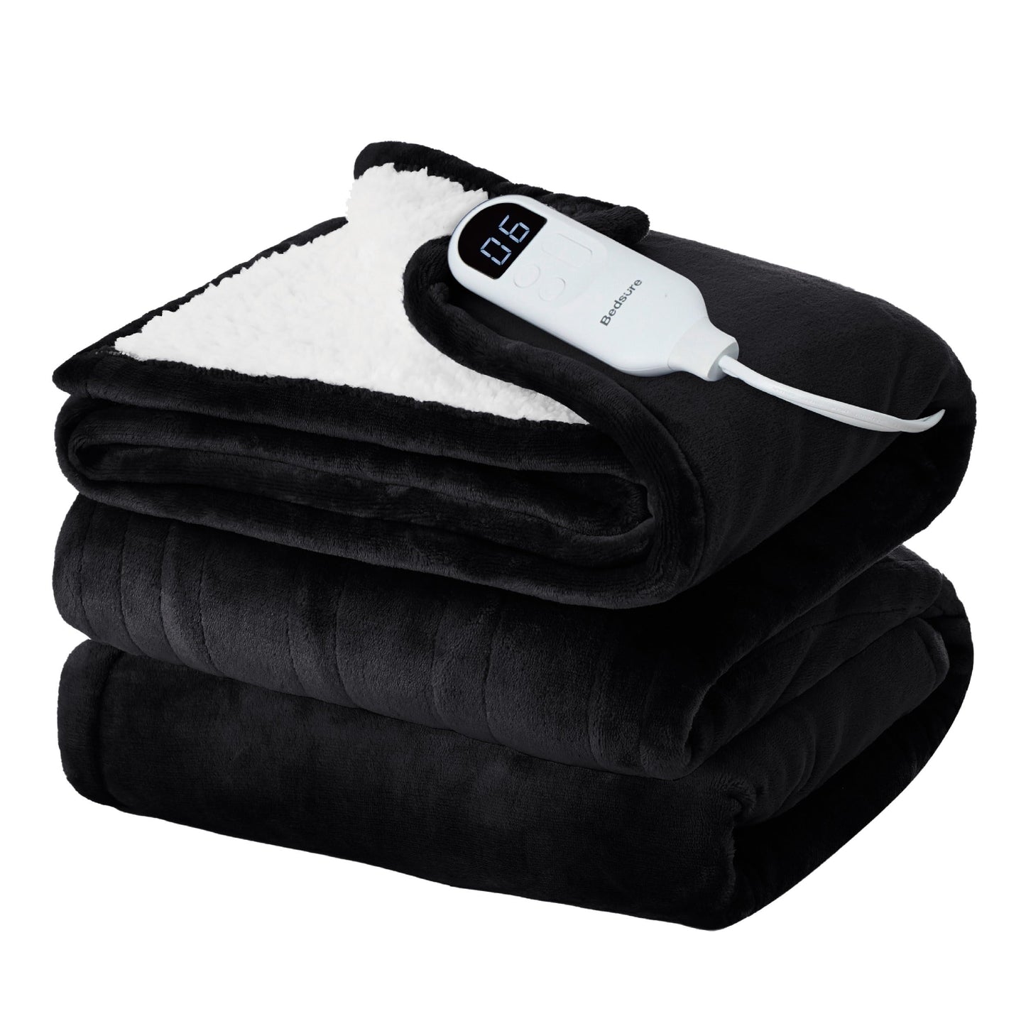Bedsure Electric Blanket King Size - Dual Control Heated Blanket King Size, Fast Heating with 10 Time Settings & 10 Heat Settings, Warm Gift for Grandma (100x90 inches, Grey)