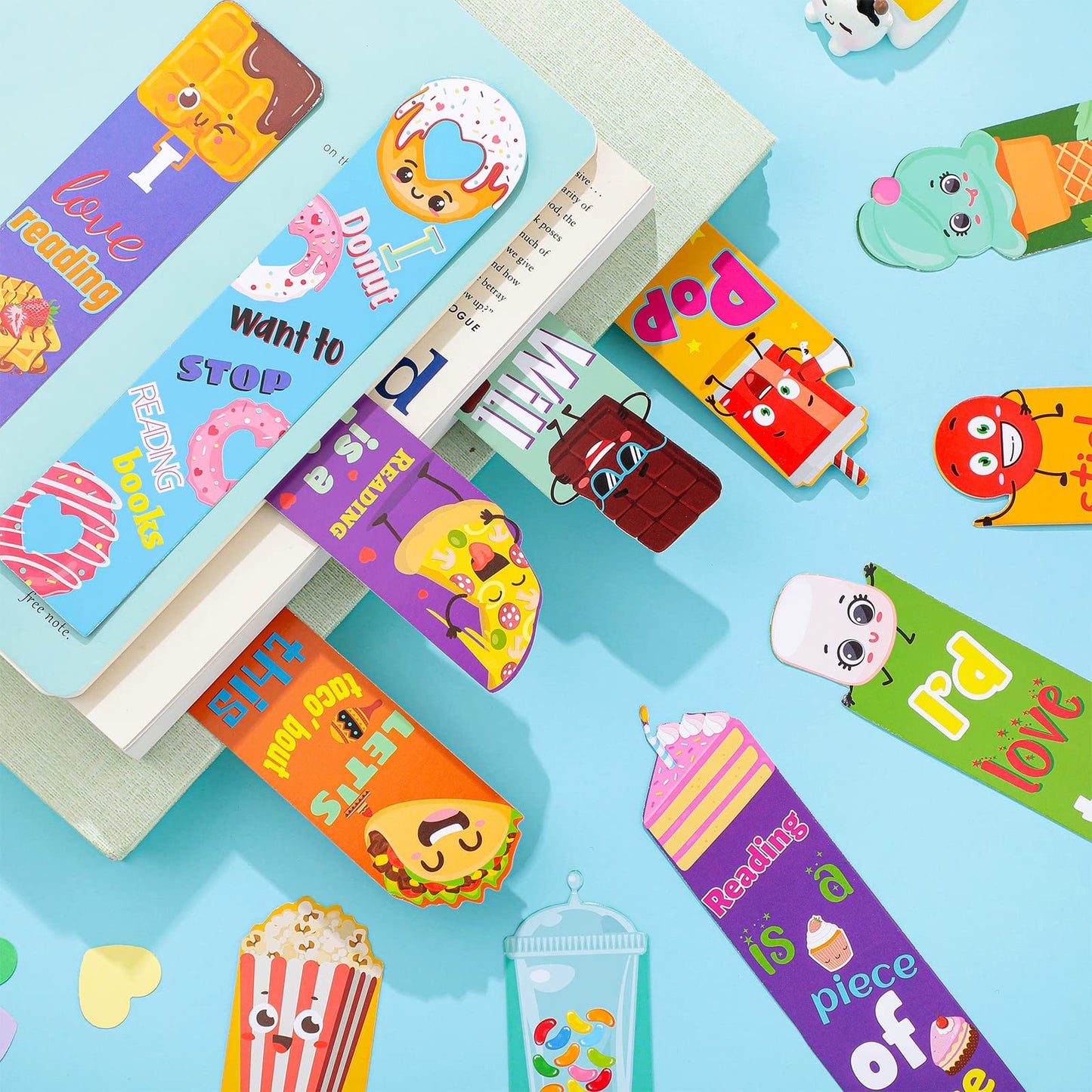 Fainne 108 Pieces Scented Scratch and Sniff Bookmarks for Kids Snack Fruit Scented Bookmarks Funny Classroom Smelly Bookmark for Students Teenager School Office Home, 12 Style