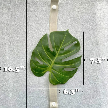 2pcs Monstera Leaf Curtain Tiebacks - Curtain Holdbacks Ties with Large Leaf Designs Adjustable Length Curtain Tie Holder for Drapes (Green Leaf)