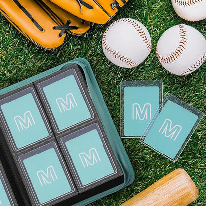 Toploader Binder,4-Pocket Side Load Trading Card Album, Holds 128 Cards with Double-Sided Pockets for MTG, Sports Cards, Top Loader Storage