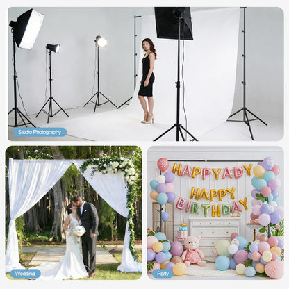 EMART 10x10FT Backdrop Stand, Photo Studio Back Drop Adjustable Stand with 6 Backdrop Clamps,2 Sandbags and Carry Bag,Heavy Duty Background Support System Kit for Photography,Parties,Wedding,Video