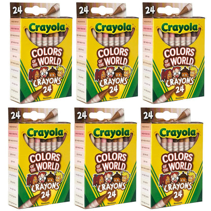 Crayola Bulk Crayon Set, Colors of The World, Teacher Classroom Must Haves, School Supplies Essentials, 6 Sets of 24 Colors