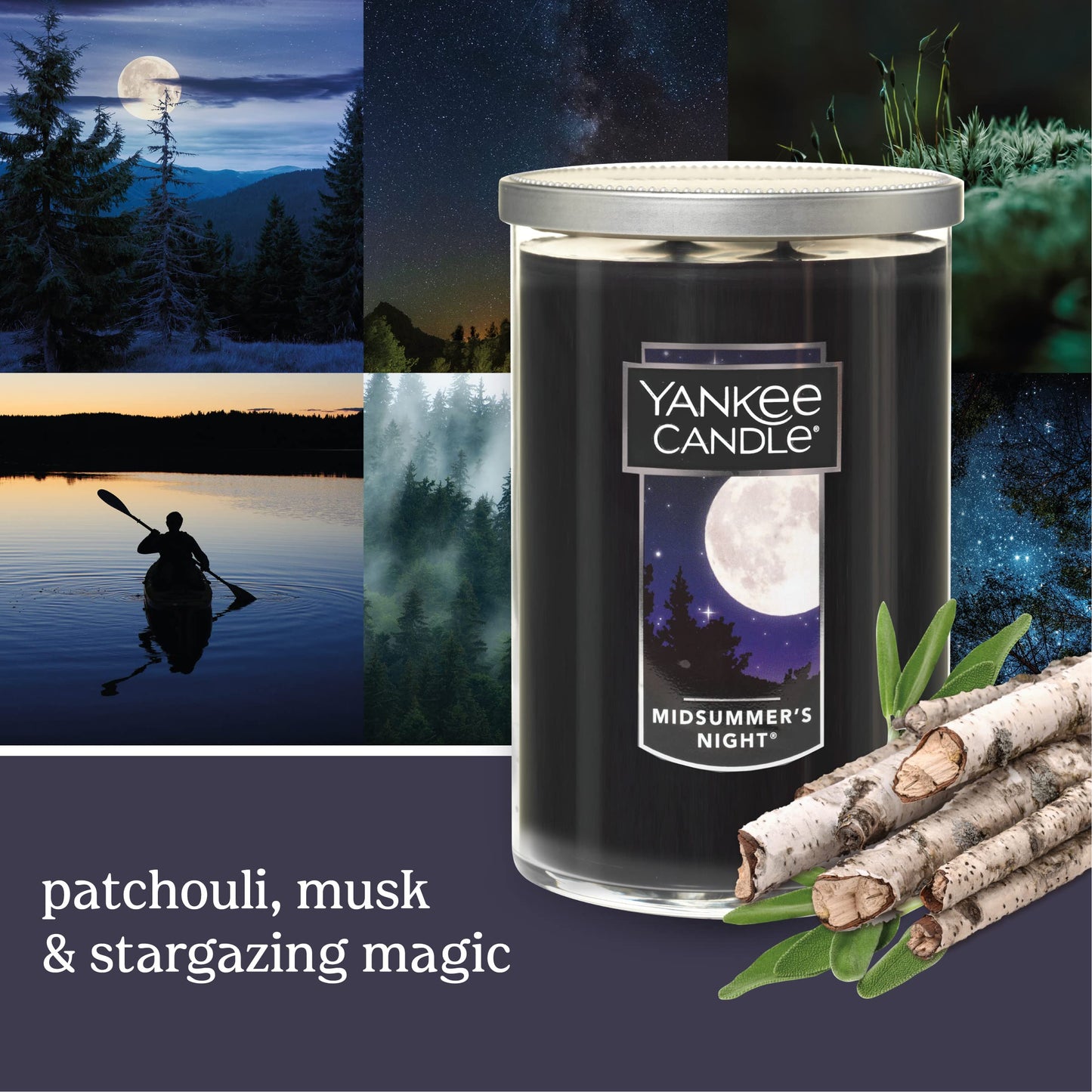 Yankee Candle MidSummer's Night Scented Classic 22oz Large Tumbler 2-Wick Candle Over 75 Hours of Burn Time Quality Paraffin Odor Eliminating Ideal Gift Highly Fragranced