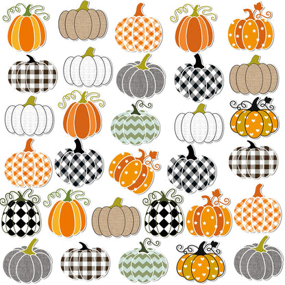 Hoteam 30 Pcs Thanksgiving Fall Pumpkin Refrigerator Fridge Magnets Orange Buffalo Plaid Pumpkin Car Magnets Decoration Thanksgiving Garage Door Magnetic Decals Stickers for Home Mail Box Party Favors