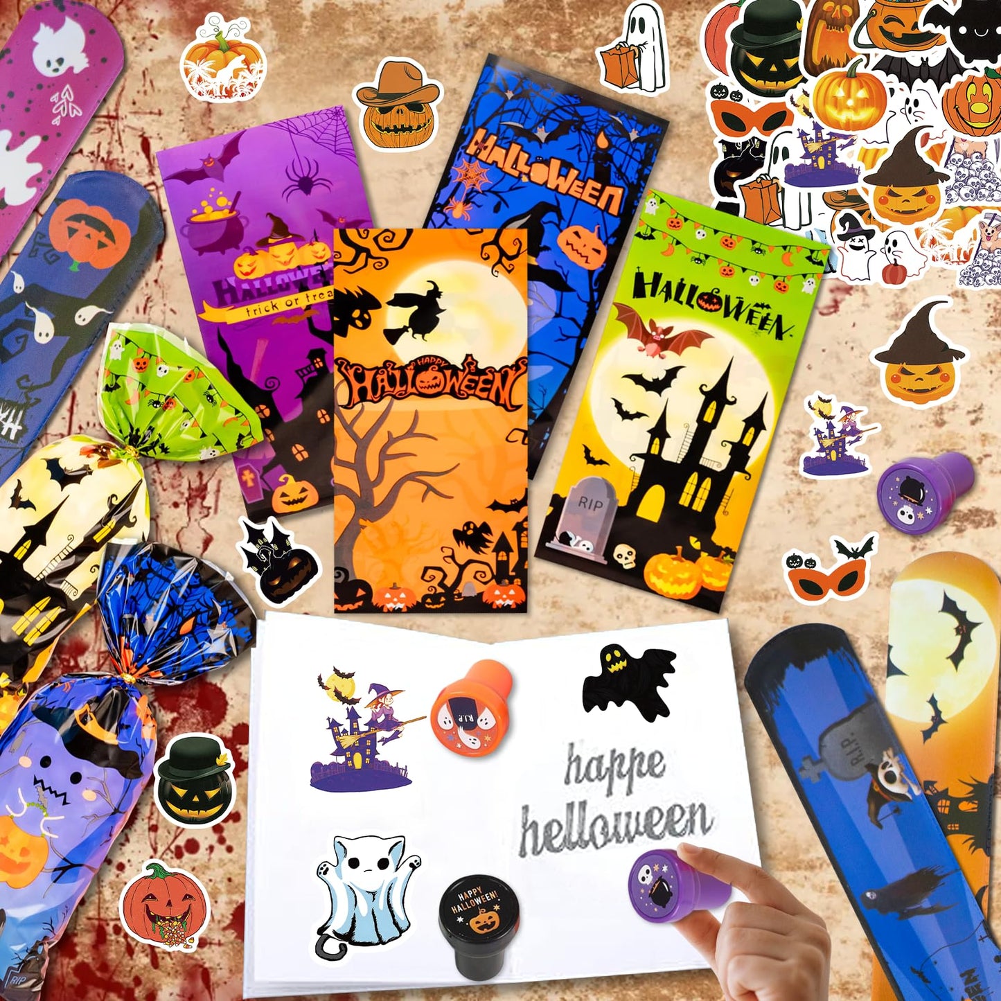 201PCS Halloween Party Favors , Bulk Fidget Toys for Party Supplies, Halloween Treats Non Candy School Classroom Carnival Prizes, Treasure Box Toy Chest, Halloween Gifts, Goodie Bag Stuffers