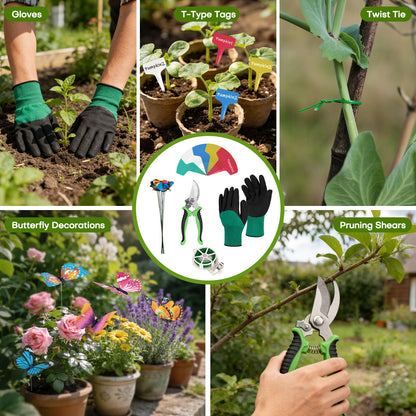 62-Piece Heavy-Duty Garden Tool Set, Complete Garden Tool Kit with Stainless Steel Shovel, Repotting Mat, Pruning Shear&Durable Gardening Tool Bag, Gardening Gift Set—Ideal Gift for Women/Men/Beginner