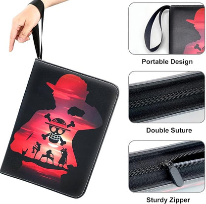 Custom Card Binder 400 Pocket, DIY Anime Sports Cover Design, Portable Waterproof Storage Album with Removable Sleeves for Baseball Football Soccer One Piece Cards Collectors