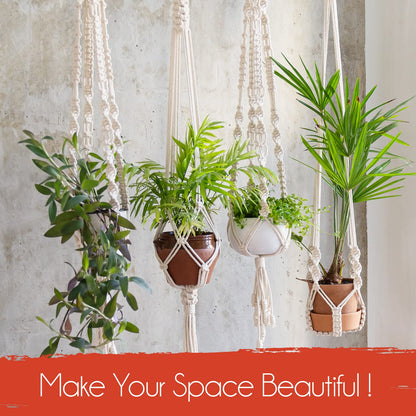 feedee Macrame Plant Hangers Indoor Macrame Hanging Planters for Indoor Plants, 6 Pack Hanging Plant Holders Indoor Hanging, Macromay Plant Hangers for Indoor Plant Hanger, Outdoor Flower Pots Holder