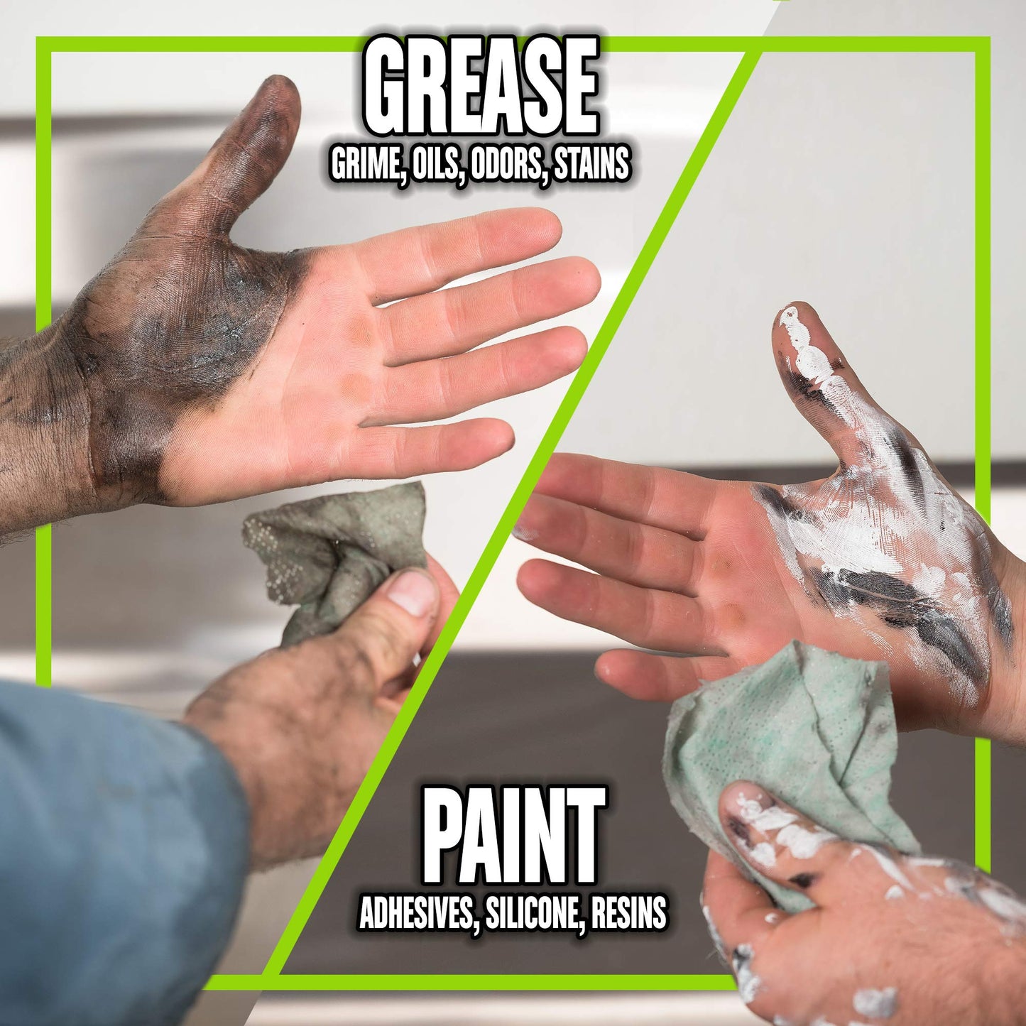 Grip Clean Cleaning Wipes – Hand Cleaner for Mechanics, Heavy-Duty Hand Wipes for Grease & Oil, Cleaning Wipes All Purpose for Tools & Surfaces, Waterless Hand Cleaner, Citrus Scented (30ct)