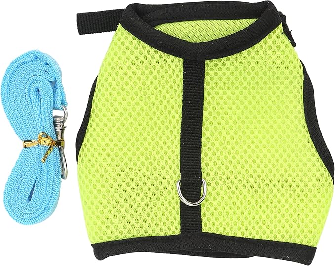Honio Mesh Chest Back for Rabbit, Pet Mesh Traction Harness Mesh Cloth Mesh Harness for Rabbit for Guinea Pigs for Dogs for Rabbits for Little Pigs (Fruit Green)