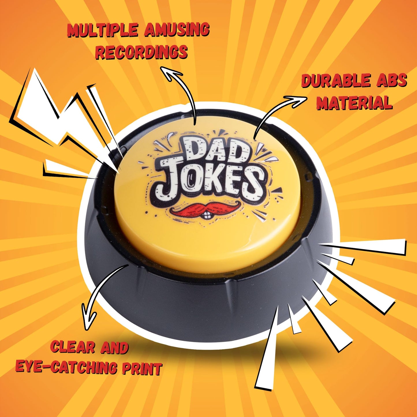 Loudmore Gifts for Dad and Fathers-Talking Button with Funny Jokes Gifts from Daughter and Son White Elephant Gifts Gag Novelty Buttons Men Birthday Gift