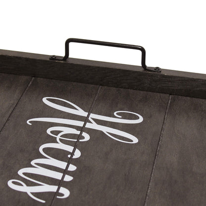 Elegant Designs HG2000-KHP Halloween Witch Decorative Wood Serving Tray w/Handles, 15.50" x 12", Black Wash Hocus Pocus