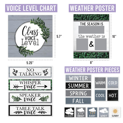 Hadley Designs Classroom Calendar Set Bulletin Board Decorations - Neutral School Calendar for Classroom Decor, Kindergarten Preschool Elementary Teacher Must Haves, Homeschool & Daycare Essentials