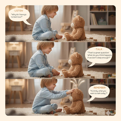 EBLOMA AI Talking Teddy Bear for Kids, Screen-Free Interactive Plush Companion, Gentle Conversation for Bedtime, Play & Emotional Comfort, Soft Gift for Boys & Girls Ages 3–9