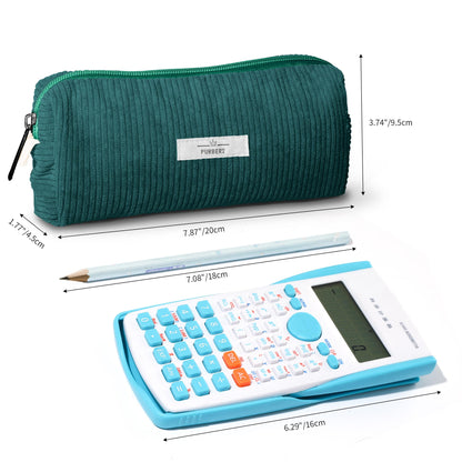 Purbert Pencil Bag Pen Case, Soft Corduroy Small Pencil Pouch Organizer with Zipper, Cute Pencil Case Pouch Stationery for Girls and Boys – Dark Green