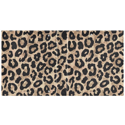 Leopard Round Ring Binders 1.5 Cheetah 3 Ring Clipboard Binder for Office School Work Supplies File Folder 200 Sheet Capacity Easy Open