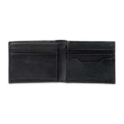 Calvin Klein Men's Leather Passcase Wallet with Keychain, Black, One Size