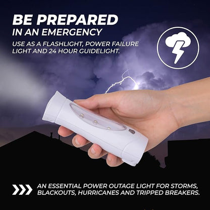 Amerelle LED Emergency Lights for Home Power Failure, 6 Pack - Triple Function Power Failure Light and Plug in Flashlight Combo, with Rechargeable Battery - Be Snow Storm & Hurricane Ready (71134)