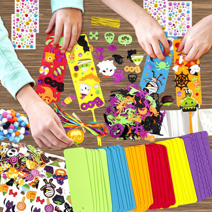 Fancy Land 36 Sets Halloween Crafts for Kids Ages 3-5 Foam DIY Bookmarks Craft Kit Halloween Party Favors for Kids Classroom Activities