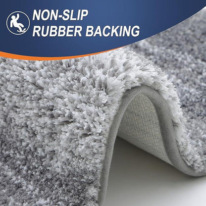 OLANLY Large Bathroom Rugs Mat 44x32, Extra Soft Absorbent Microfiber Bath Rugs, Rubber Backing, Quick Dry, Machine Washable Bath Mats for Bathroom Floor, Tub and Shower, Home Decor Accessories, Grey