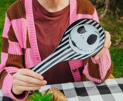 Silver Buffalo Disney The Nightmare Before Christmas Jack Skellington Ceramic Spoon Rest Holder | Kitchen Organizer For Utensils To Keep Countertop Clean
