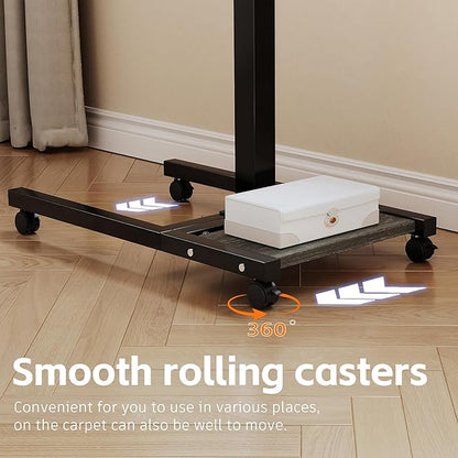 Mobile Height Adjustable Laptop Desk with Mouse Pad, Portable Laptop Desk Rolling Tiltable Table with Small Side Table for Couch,Rolling Computer Stand