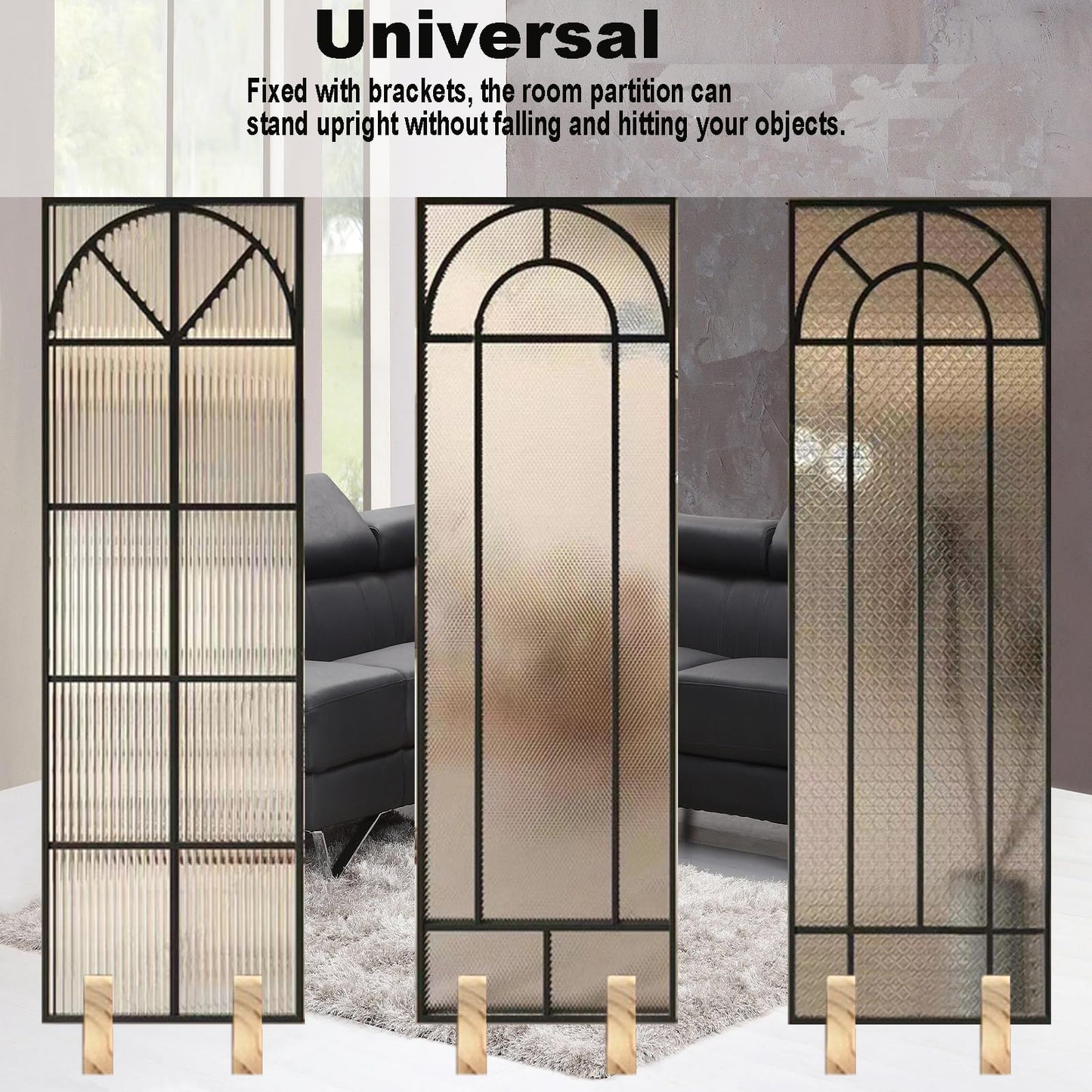 LIFTATAPA 4pcs Folding Room Divider Stand, Room Dividers Screen Holder Feet Partition, Wooden Room Divider Stand with Screws, Folding Privacy Screen Holder for Hotel Home Office