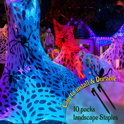 Homgaty Giant Halloween Spider Web, 650sqft Stretchy Beef Netting Halloween Spider Web Outdoor Decoration Cut-Your-Own Netting Spiders Webbing for Halloween Decor, Yard, Roof, Garden, MRPTDE1586