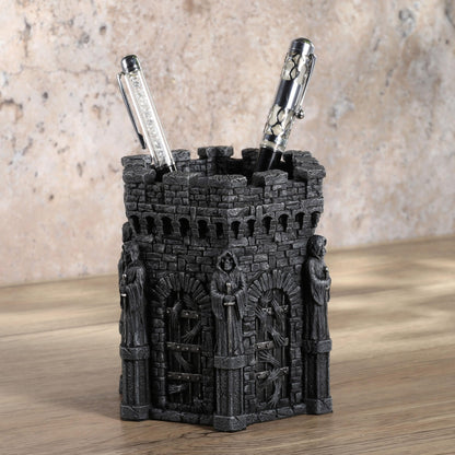 Veronese Design 4 7/8 Inch Wardens of the Damned Pen Holder Resin Desktop Organizer Skeleton Reaper Home Decor Sculpture