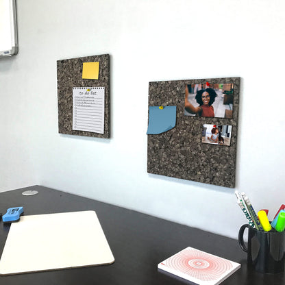Flipside Products 12" x 12" x 9.5mm Thick Dark Brown Cork Squares, Wall Tiles, Square Pinning Cork Board, Bulletin Board Mini Wall Board - 4 Pack