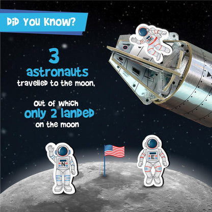 Imagimake Mapology Man's Journey to Moon | NASA Mission Apollo 11 | Rocket & Satellite Model Making Set | Space Toys for ages 8-13 | Educational Science Kits for Kids Age 8-12 | Gifts for Boys & Girls