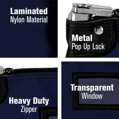 BankSupplies Laminated Nylon Locking Deposit Bag | Navy Blue | 15W x 11H | 2 Keys Included for Each Bag | HIPAA | Puncture Resistant Laminated Nylon | Double Stitched Seams