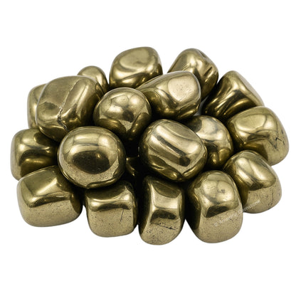 Amazing Gemstone Pyrite Crystals and Healing Stones Tumbled - 1 oz Pyrite Stone Gem Stones, Natural Healing Stones for Energy Balance, Stress Relief - Premium Polished Gems Rocks for Meditation