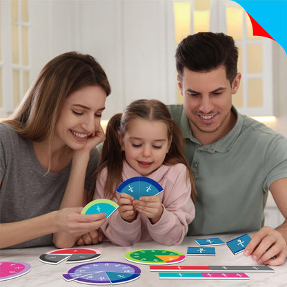 SpriteGru 156 PCS Magnetic Fraction Tiles Circles, Educational Math Magnets Learning Manipulative Fraction Bars Set for Preschool Elementary School